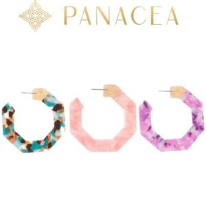 Panacea Geo Multi Resin 60mm Hoop Earrings